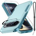 thumbnail image 1 of JZWAL-Case for Google Pixel 9/9 Pro, Full Body Heavy Duty Rugged Shockproof Protective Phone Cover with Lanyard Strap, Tempered Glass Screen Protector and Camera Lens Cover, Mint Green, 1 of 4