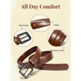 thumbnail image 4 of Timarkment Mens Belt Brown Leather Belts for Men Black Buckle Men Belt for Casual Work, 4 of 8