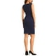 thumbnail image 3 of Vestido Elegante de Mujer Inspire Chic con Cuello Barco Sin Mangas y Pliegues, Vestido Sheath de Oficina XS Azul Oscuro, 3 of 5
