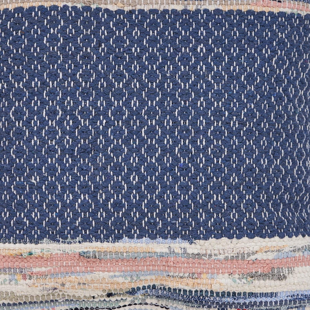 Ox Bay Naomi 18" x 18" Blue/Multicolor Diamond Cotton Blend Decorative Throw Pillow Cover