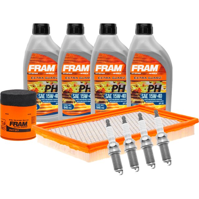 Kit De Afinación Con Aceite 15W40 Mineral, Bujías Iridio, Filtro De Aire Y Filtro De Aceite 10 Piezas Compatible con Nissan Sentra L4 2.5L DE 2002 A 2006