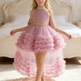 thumbnail image 1 of Girls Dress With Train Tiered Neck Gown For Pageant Recital Performance Everyday Wear Suitable For 3-16 Years Old Girls, 1 of 4