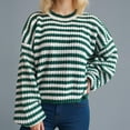 thumbnail image 5 of FDGIU Women's 2025 Winter Striped Color Block Sweater‌ - Long Sleeve Oversized Pullover, Loose Crewneck Comfy Knitted Top, 5 of 7
