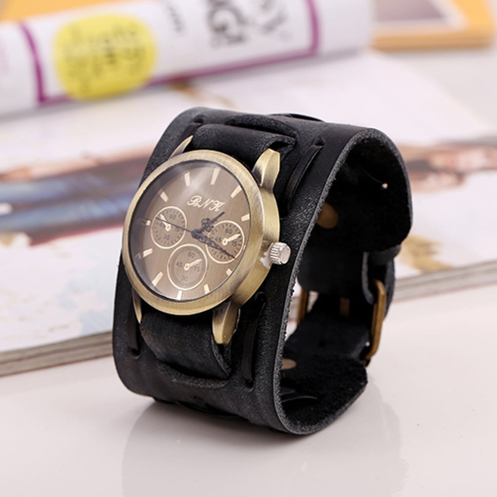 Metal Leather Bracelet Apple Watch Band - Black – INI Mall