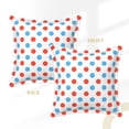 thumbnail image 3 of Bingfone Decorative Pillow Covers 16"X16" Red Blue Polka Dots Couch Pillow Cases Modern Farmhouse Covers For Couch Sofa Bed, 3 of 9