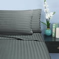 thumbnail image 3 of Elegant Comfort® Silky-Soft 1500 Series Wrinkle-Free 6-Piece STRIPE Sheet Set , King Gray, 3 of 3
