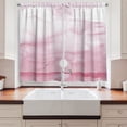thumbnail image 2 of Ambesonne Pink Kitchen Curtains, Sunrise Birds Horizon Art, 55"x45", Pink White, 2 of 3