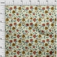 thumbnail image 3 of oneOone Cotton Jersey Beige Fabric Floral Sewing Material Print Fabric By The Yard 58 Inch Wide, 3 of 4