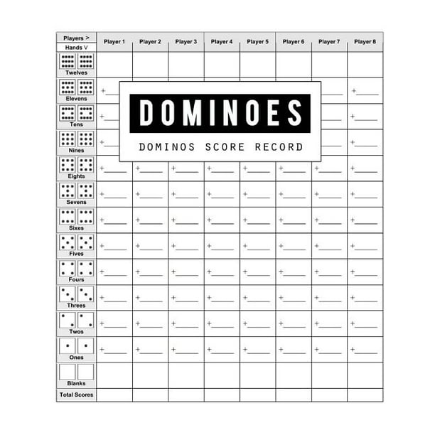 Dominoes Score Record Dominos Score Game Record Book, Dominos Score