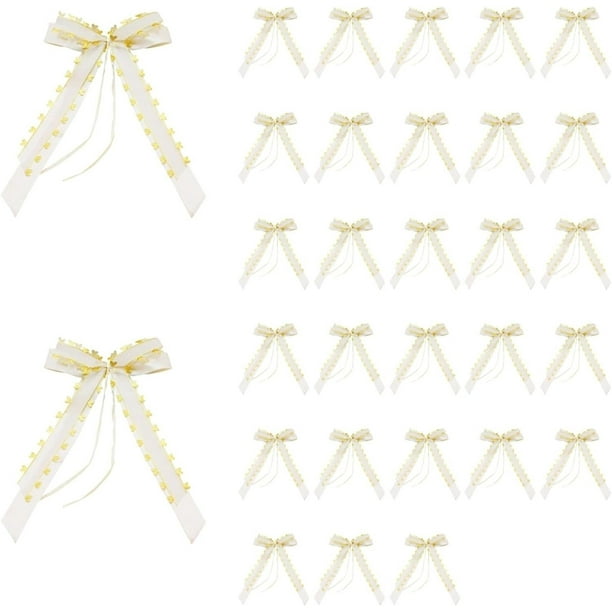 Flores artificiales Flores de imitación 30 Unids / lote Lazos de Boda Lazos de Cinta Lazo de Cinta Mini Coches Sillas Tela Fiesta Vacaciones Boda Arco Florero Foto