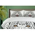 thumbnail image 4 of Ambesonne Black White Duvet Cover Set, Angry Wild Leopard, 2-Calking, Amber White and Black, 4 of 7