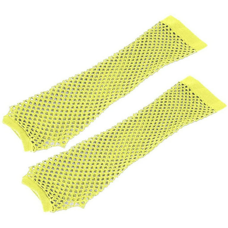 Adult Yellow Fish Net Long Gloves