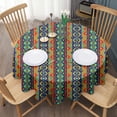 thumbnail image 3 of Round Waterproof Tablecloth 60×60 Inch, African Tribal Geometric Reusable Indoor/Outdoor Durable Table Cover for Party Kitchen Dinner Room Decor, 3 of 6