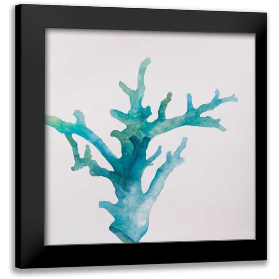 Atelier B Art Studio 12x12 Black Modern Framed Museum Art Print Titled - Watercolor Sea Coral