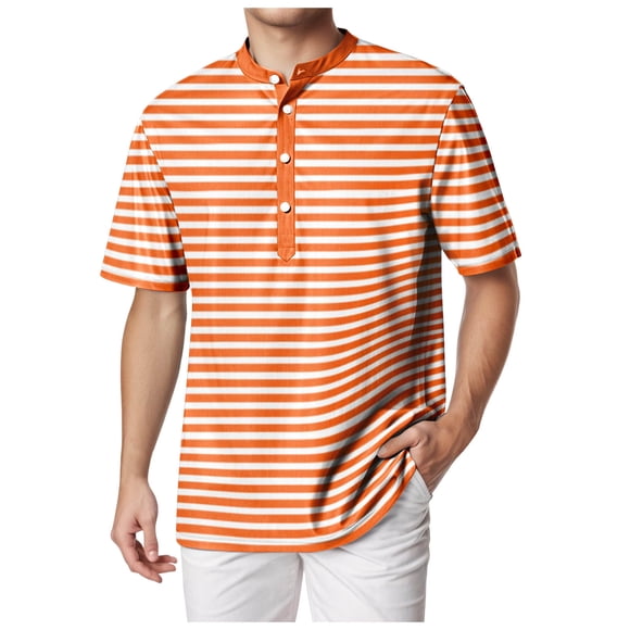 Zshosam T-Shirts Chemises pour Hommes T-Shirt pour Homme Grande Taille Manches Courtes Col Ras du Cou Épais Taille P,(Orange P)