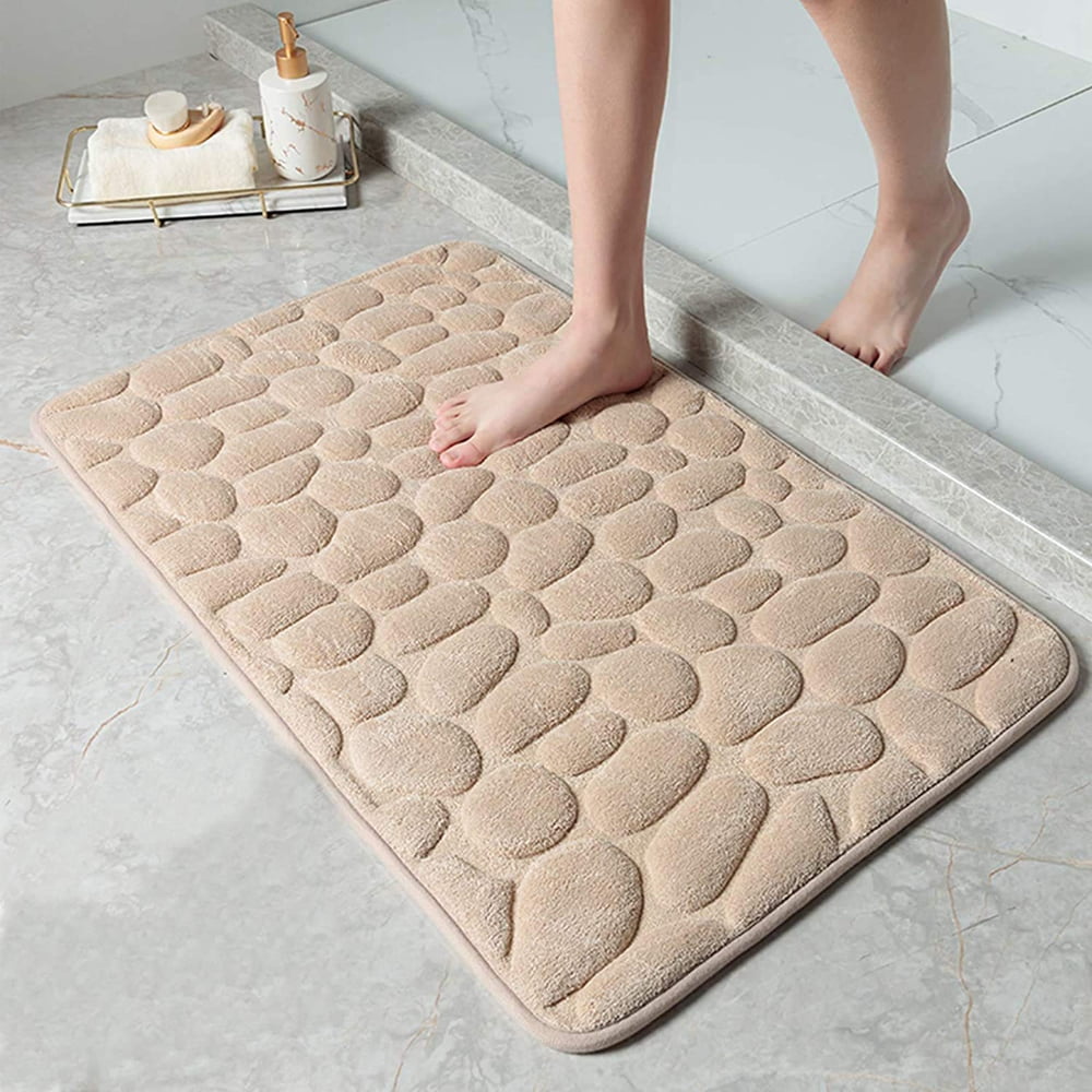 US 40x60cm Non-slip Bath Bedroom Memory Foam Floor Mat Absorbent Velvet 