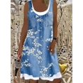 thumbnail image 1 of Women's A-Line Dress Fashion Floral Dot 3D Print Knee Length Dress Blue Sleeveless Spring Summer Casual Everyday Dress 2022M Gao Jinjia LED, 1 of 2