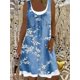 thumbnail image 1 of Women's A-Line Dress Fashion Floral Dot 3D Print Knee Length Dress Blue Sleeveless Spring Summer Casual Everyday Dress 20225XL Gao Jinjia LED, 1 of 2