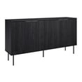 thumbnail image 1 of CorLiving Lysander Engineered Wood Fluted Sideboard with 4 Doors and 4 Shelves, Black, 1 of 9