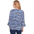 thumbnail image 2 of Alfred Dunner Womens Petite Beaded Split Neck Feathers Top, 2 of 4