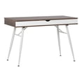 thumbnail image 2 of Calico Designs Alcove Modern Desk with Large Split Drawer Storage, White/Chestnut, 2 of 7