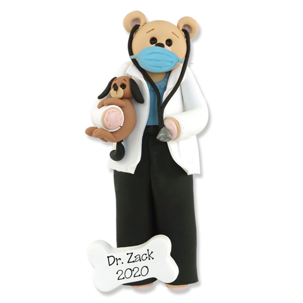 DOCTOR Personalized Ornament Handmade Polymer  Deb & CO Belly Bear PHARMACIST 