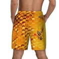 thumbnail image 4 of Haiem Bees on Hive Honeycomb Mens Swim Trunks with Compression Liner 2 in 1 Swimming Shorts Stretch Swimwear Quick Dry,Board Shorts-X-Large, 4 of 9