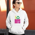 thumbnail image 4 of I Recycle Boys Puff Print Sweatshirt Funny Dating App Humor Single Independent Heart Breaker Relationship Hoodie, 4 of 7