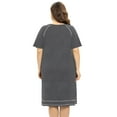 thumbnail image 2 of Women's Striped Sleepwear Button Down Duster Robe Short Sleeve House Dress Nightgown With Pocket XL-4XL, 2 of 6