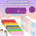 thumbnail image 2 of 400 Pcs Kids Bandages Bulk Waterproof Breathable Adhesive Bandages Neon Colorful Flexible Bands Assorted Colors Flexible Protection Wound Care Scrapes and Slight Cut, 2 of 6