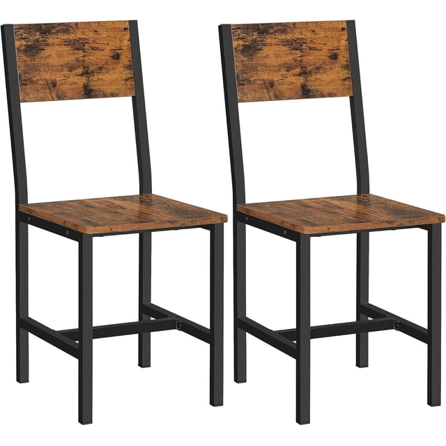 Sillas de comedor VASAGLE de estilo industrial rústico marrón/negro (x