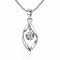 thumbnail image 2 of HOOUN 925 Plaqué Argent Brillant Amour Coeur Mariage Fête Boucles Ensemble Collier, 2 of 5