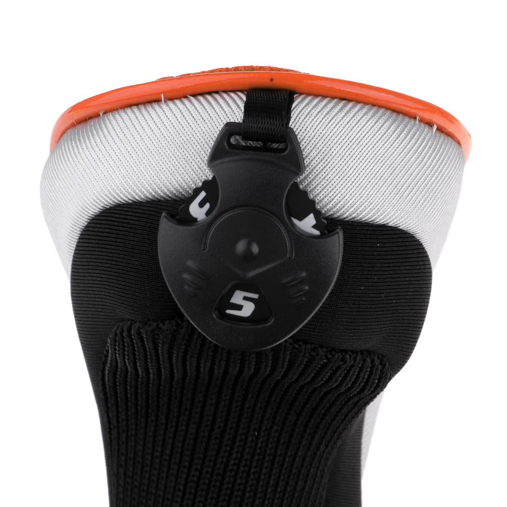 Axioma 4 Pieces Golf Hybrid UT Club Head Cover Headcover with Number Tag Orange