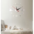 thumbnail image 4 of DIY Large Number Wall Clock 3D Mirror Sticker Modern Home Office Decor Art Decal, 4 of 5