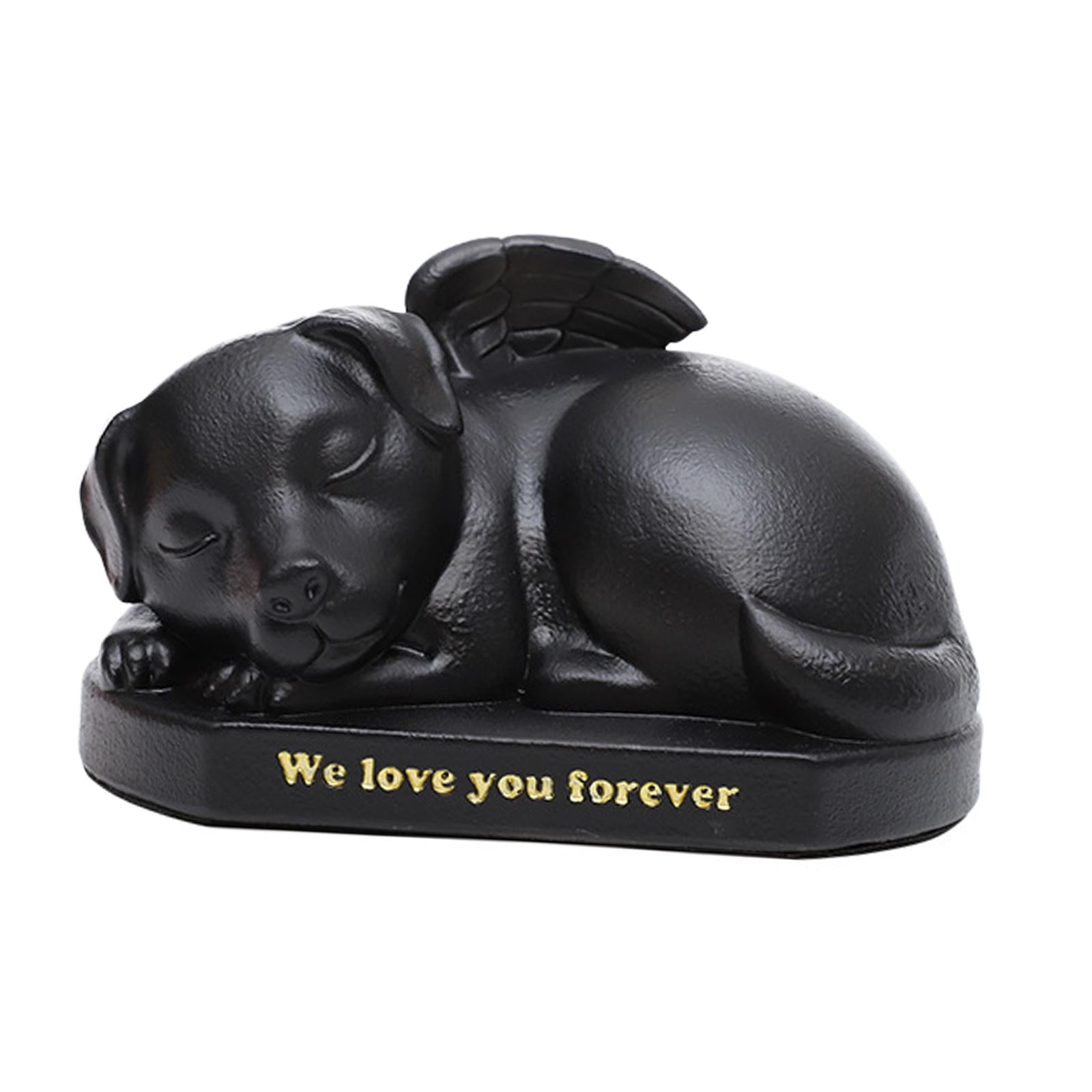 Pet Urns Cremation Memorial Urn Funeral Small Animal Pet Supplies Casket Sleeping in Angel Wing Statue Memory for Living Room for Dog