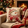 thumbnail image 2 of huayou Snowman Candy Cane Vintage Christmas Throw Pillow Cover 17.72×17.72in Soft Cushion Case for Sofa Couch Bedroom Living Room Farmhouse Holiday Decoration, 2 of 6