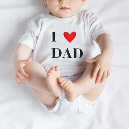 

KONBECA Baby Boys Girls Rompers Infants Pure Cotton Coverall Toddler Baby Girls Boys Bodysuit Short Sleeve Letter Print T-Shirt Jumpsuit Romper Outfits (0-24 Months)