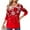 #128-Red, variant on Craaazy Women's Pleated Buttons T-shirt Fashion Printing Casual Round Neck Long Sleeve Pullover T-Shirt Fashion Casual Tunics Top Gifts