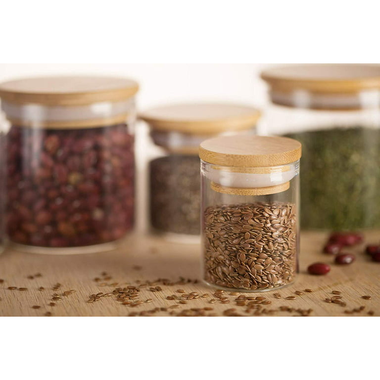 2 Oz. Glass Spice Jars With Bamboo Lid Eco Kitchen Collection Glass Spice  Jars Airtight 60ml Spice Jar 