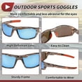 thumbnail image 5 of Unique Bargains 1 Pcs Motorcycle Riding Goggles Anti-glare Tri-acetel Cellulose PC UV400 Cycling Sunglasses Blue Lens Marble Frame, 5 of 6