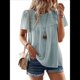 thumbnail image 2 of Blusas de Informales de Corta con Cuello Redondo y Dobladillo de Encaje para Mujer, Estilo Bohemio, de Verano, 2025 Gris Verde L, 2 of 10