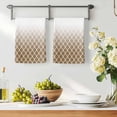 thumbnail image 3 of Brown Ombre Stripe Kitchen Towels Set of 4, Modern Abstract Art Gradient Striped Absorbent Dish Towels for Kitchen, Microfiber Hand Towel, Quick Drying Tea Towel for Cleaning Decorative Dishcloths, 3 of 7