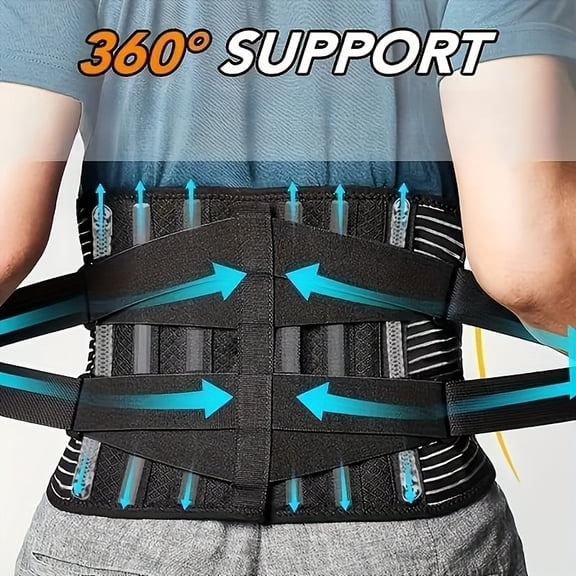 Back Braces for Lower Back Pain Relief with 6 Stays, Breathable Back Support Belt for Men/Women for work , Anti-skid lumbar support belt with 16-hole Mesh for sciatica