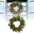 thumbnail image 2 of 15.74 Inch Real Touch Christmas Wreath with Pinecones and Berries, Artificial Cedar Pine Wreath for Front Door, Farmhouse Holiday Decor for Indoor Outdoor Christmas Decoration, 2 of 4
