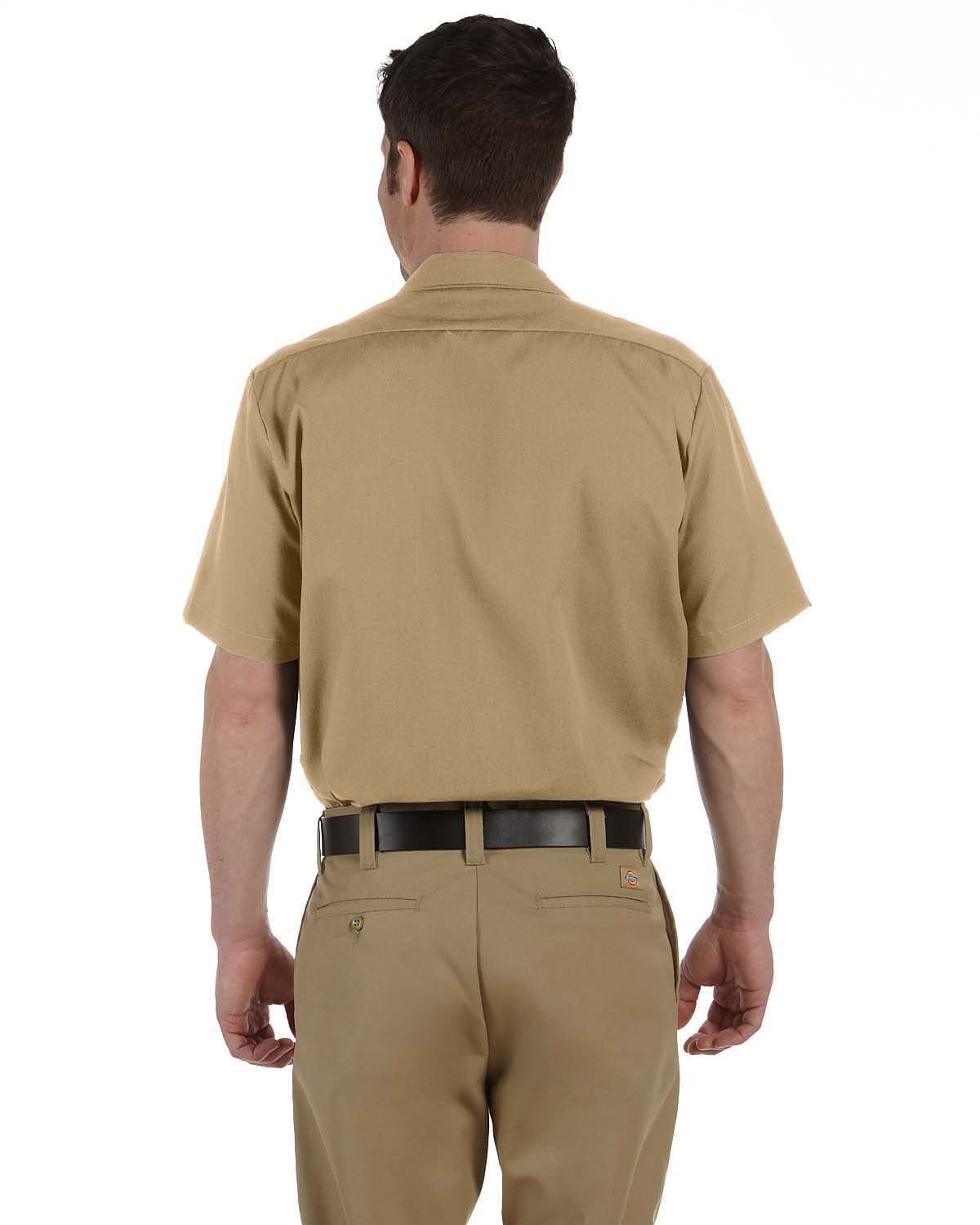 Dickies Men's Industrial Short Sleeve Work Shirt Desert Sand L