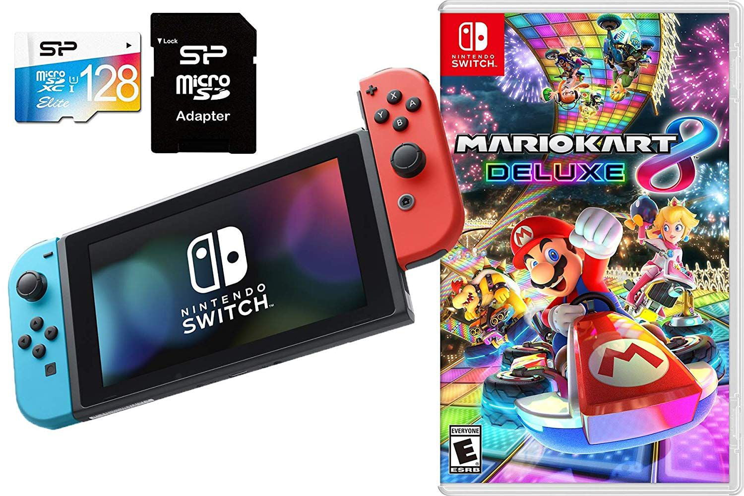 nintendo switch gaming console bundle with mario kart deluxe 8