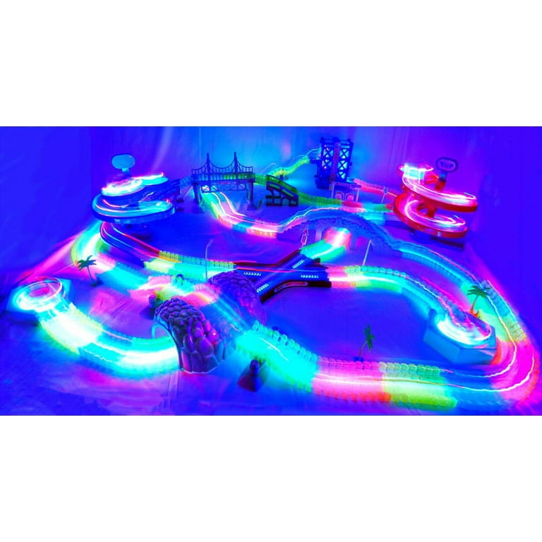 Magical Light Up Twisting Glow In The Dark Race Tracks - Magical Twister  Race Track Toy Cars - Endless Glowing Track Possibilities 