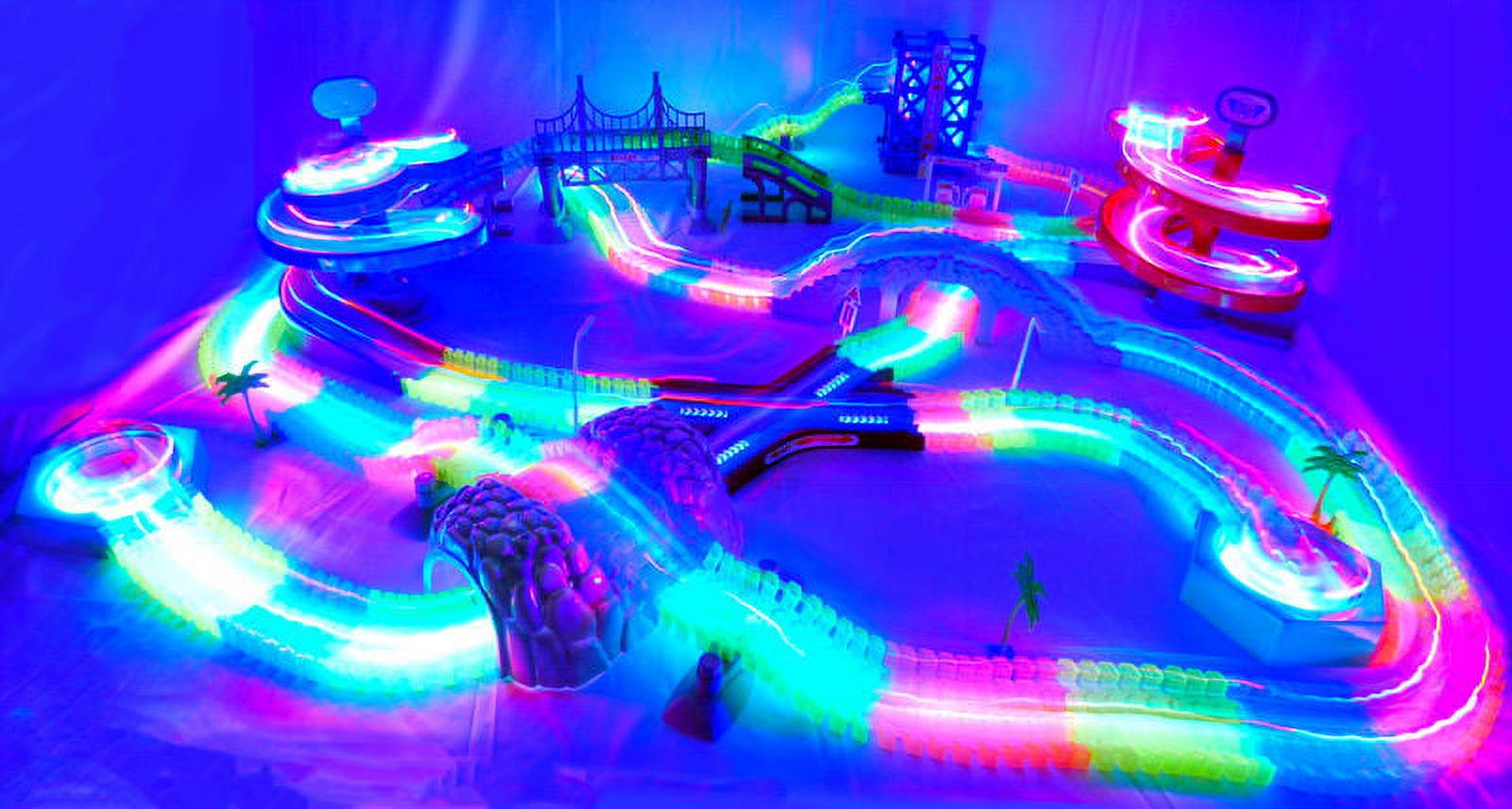 Magical Light Up Twisting Glow In The Dark Race Tracks - Magical Twister Race Track Toy Cars - Endless Glowing Track Possibilities - image 5 of 7