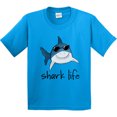 thumbnail image 3 of Inktastic Shark Life Fun Shark with Sunglasses Youth T-Shirt, 3 of 5