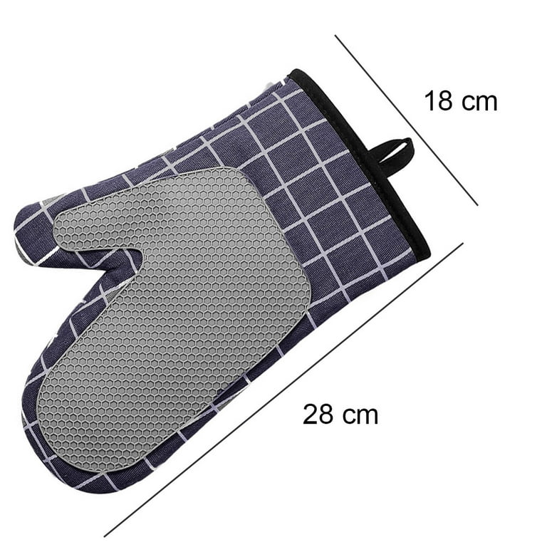 Extra Long 18*28cm Oven Mitts, Heat Resistant Silicone Pot Holders with  Quilted Liner, Soft Flexible Oven Gloves 1 Pair, Kitchen Cooking Baking  Mitts 
